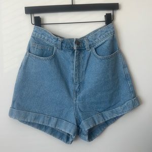 American Apparel High Waisted Jean Shorts